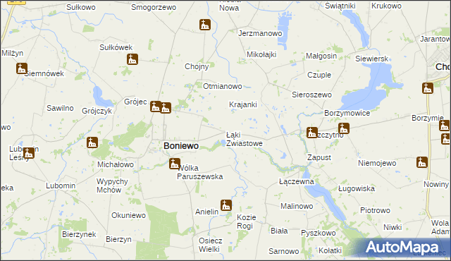 mapa Łąki Zwiastowe, Łąki Zwiastowe na mapie Targeo