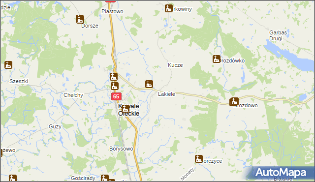 mapa Lakiele, Lakiele na mapie Targeo