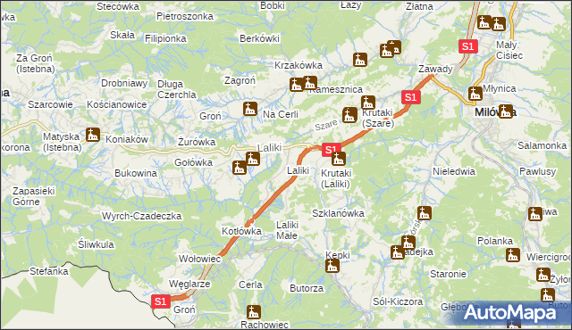 mapa Laliki, Laliki na mapie Targeo