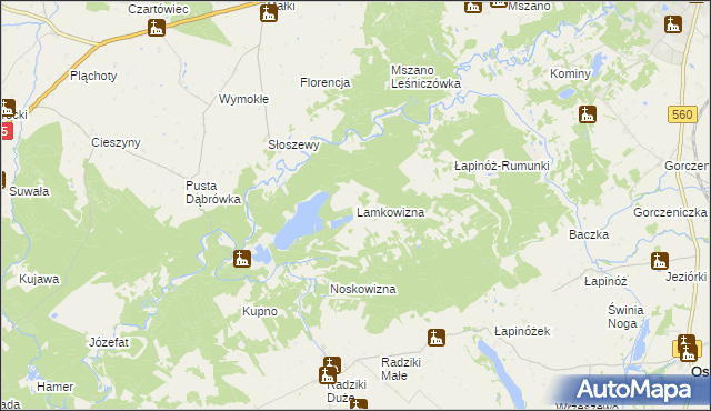 mapa Lamkowizna, Lamkowizna na mapie Targeo