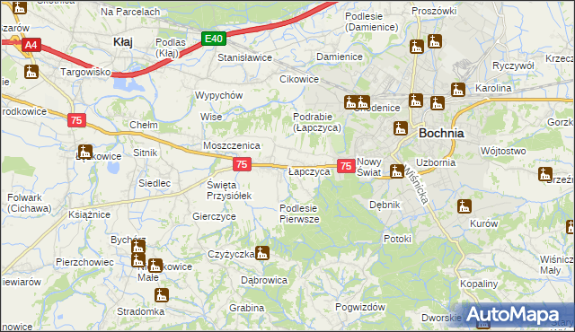 mapa Łapczyca, Łapczyca na mapie Targeo