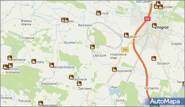 mapa Łapczyce, Łapczyce na mapie Targeo