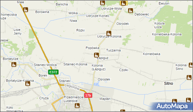 mapa Łapiguz, Łapiguz na mapie Targeo