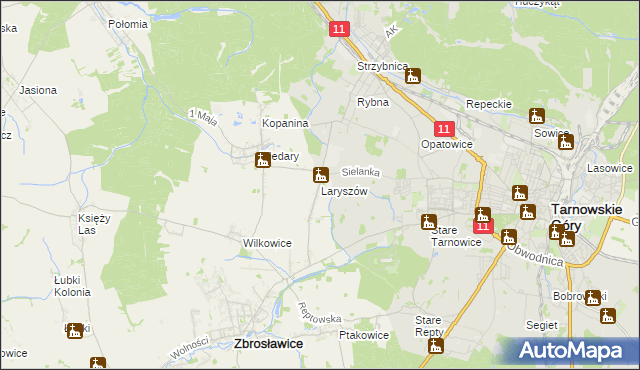 mapa Laryszów, Laryszów na mapie Targeo