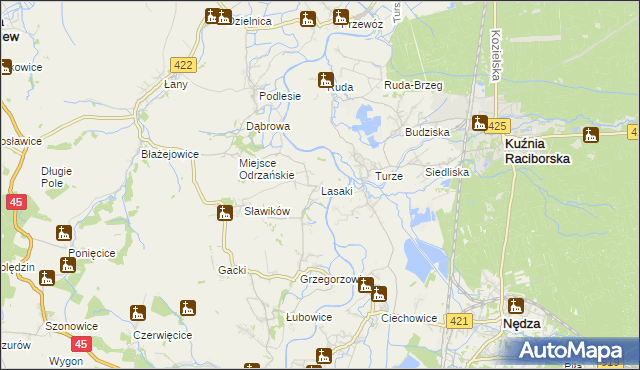 mapa Lasaki, Lasaki na mapie Targeo