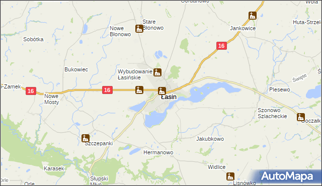 mapa Łasin, Łasin na mapie Targeo