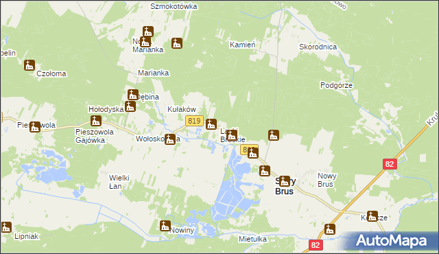 mapa Laski Bruskie, Laski Bruskie na mapie Targeo