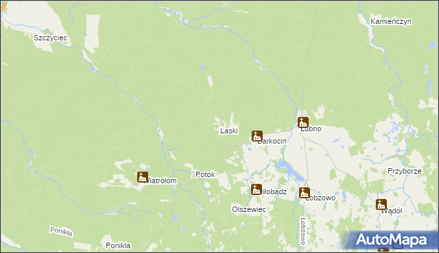 mapa Laski gmina Kołczygłowy, Laski gmina Kołczygłowy na mapie Targeo