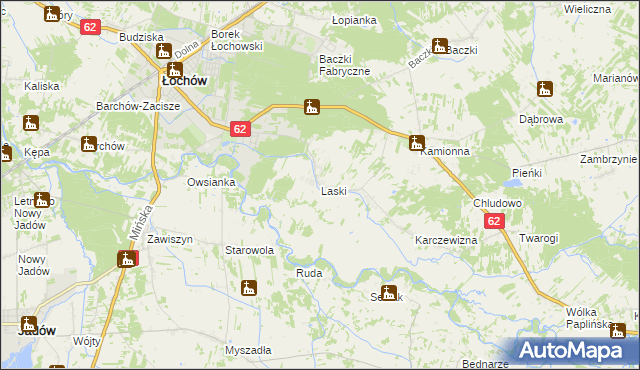 mapa Laski gmina Łochów, Laski gmina Łochów na mapie Targeo