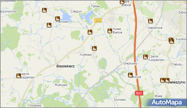 mapa Laski Koszalińskie, Laski Koszalińskie na mapie Targeo