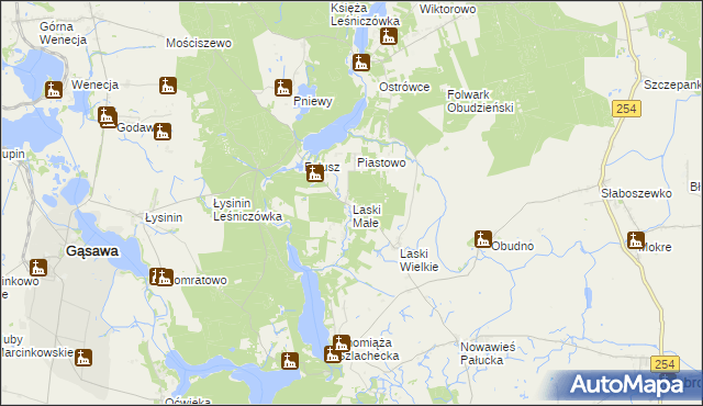 mapa Laski Małe gmina Gąsawa, Laski Małe gmina Gąsawa na mapie Targeo