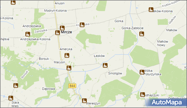 mapa Łasków, Łasków na mapie Targeo