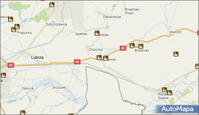 mapa Laskowice gmina Lubrza, Laskowice gmina Lubrza na mapie Targeo