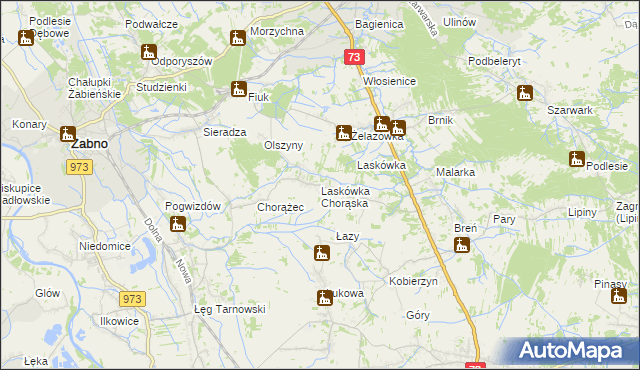 mapa Laskówka Chorąska, Laskówka Chorąska na mapie Targeo