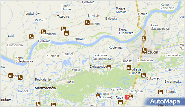 mapa Laskówka Delastowska, Laskówka Delastowska na mapie Targeo