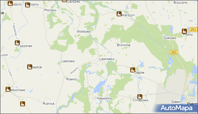 mapa Laskówko, Laskówko na mapie Targeo