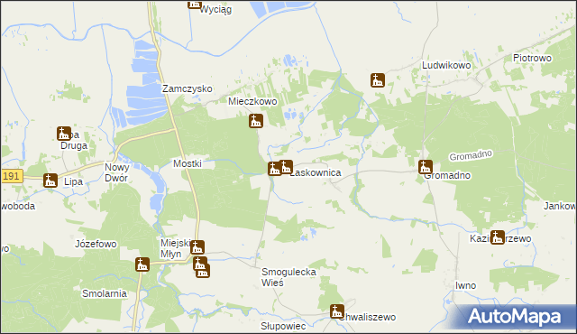 mapa Laskownica, Laskownica na mapie Targeo