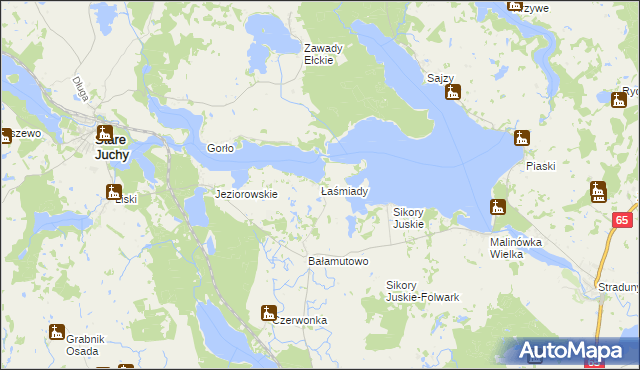 mapa Łaśmiady, Łaśmiady na mapie Targeo