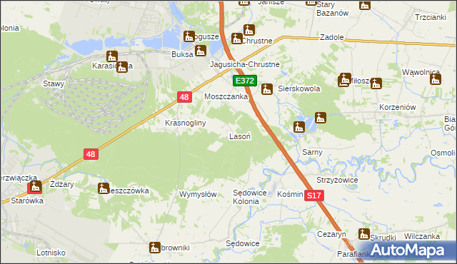 mapa Lasoń, Lasoń na mapie Targeo