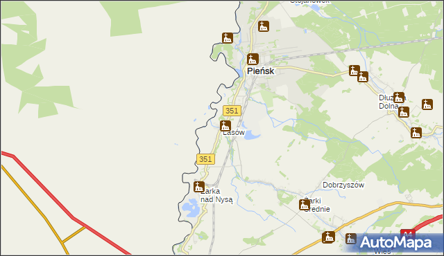 mapa Lasów, Lasów na mapie Targeo