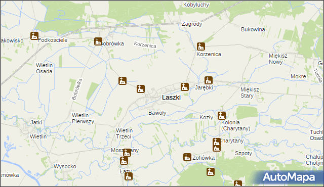 mapa Laszki powiat jarosławski, Laszki powiat jarosławski na mapie Targeo