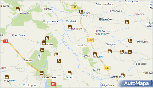 mapa Łaszków, Łaszków na mapie Targeo