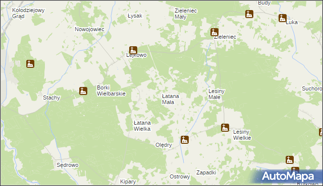 mapa Łatana Mała, Łatana Mała na mapie Targeo