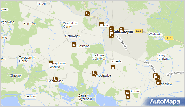 mapa Latkowa Gajówka, Latkowa Gajówka na mapie Targeo
