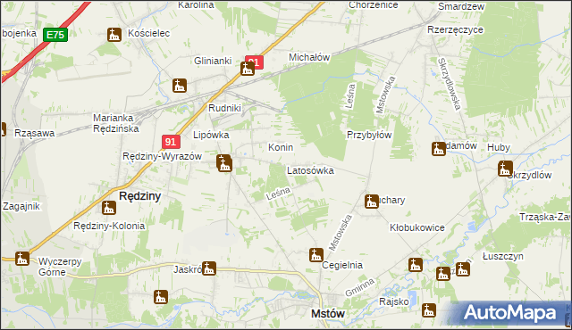 mapa Latosówka, Latosówka na mapie Targeo