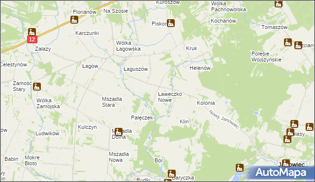 mapa Ławeczko Nowe, Ławeczko Nowe na mapie Targeo