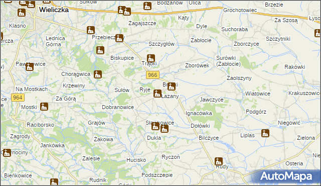 mapa Łazany, Łazany na mapie Targeo