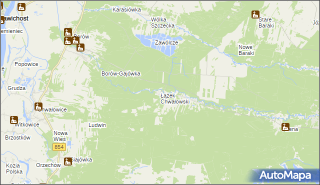 mapa Łążek Chwałowski, Łążek Chwałowski na mapie Targeo