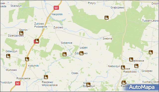 mapa Łazęki, Łazęki na mapie Targeo