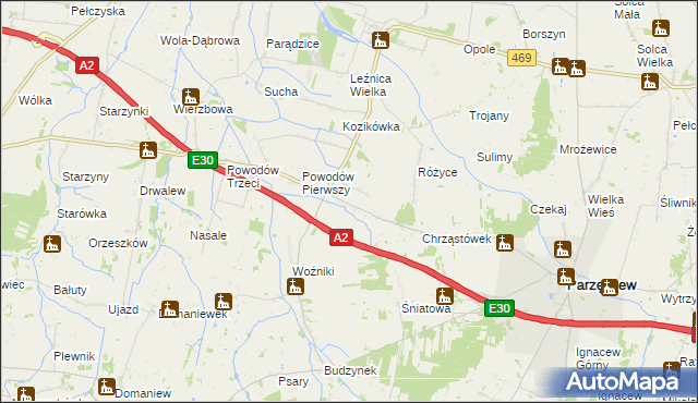 mapa Łążki, Łążki na mapie Targeo