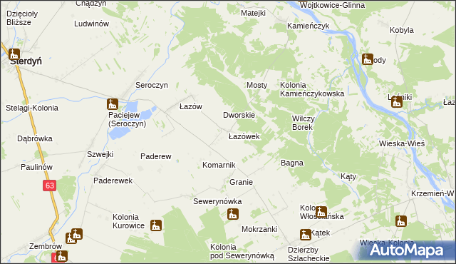 mapa Łazówek, Łazówek na mapie Targeo