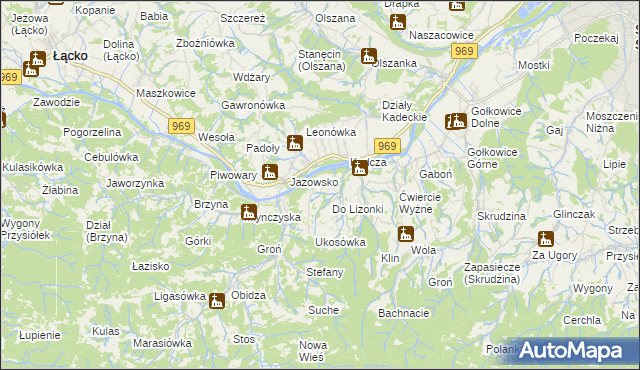 mapa Łazy Brzyńskie, Łazy Brzyńskie na mapie Targeo