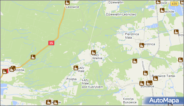 mapa Łazy Wielkie, Łazy Wielkie na mapie Targeo