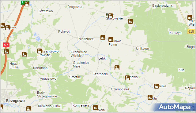 mapa Łebki gmina Strzegowo, Łebki gmina Strzegowo na mapie Targeo