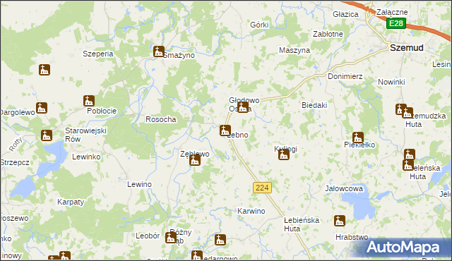 mapa Łebno, Łebno na mapie Targeo