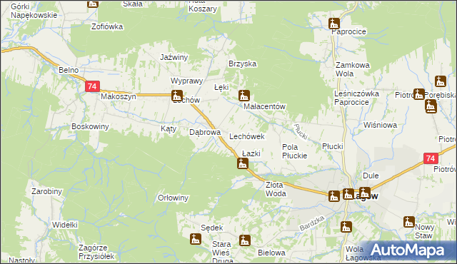 mapa Lechówek, Lechówek na mapie Targeo