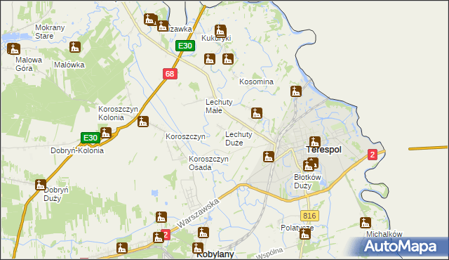 mapa Lechuty Duże, Lechuty Duże na mapie Targeo