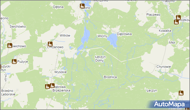 mapa Łęczyn Dolny, Łęczyn Dolny na mapie Targeo