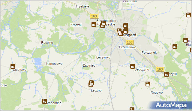 mapa Łęczynko, Łęczynko na mapie Targeo