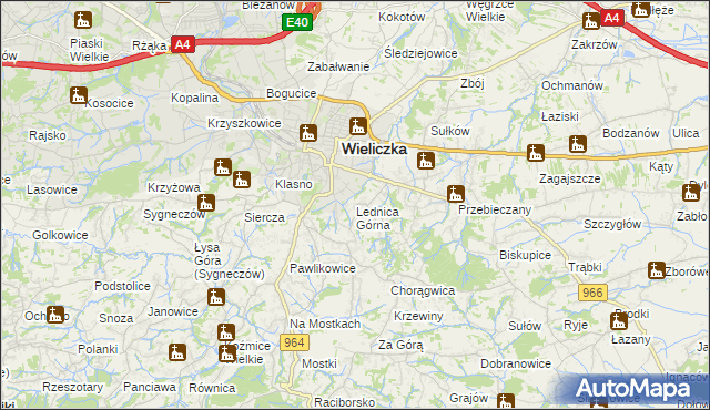 mapa Lednica Górna, Lednica Górna na mapie Targeo