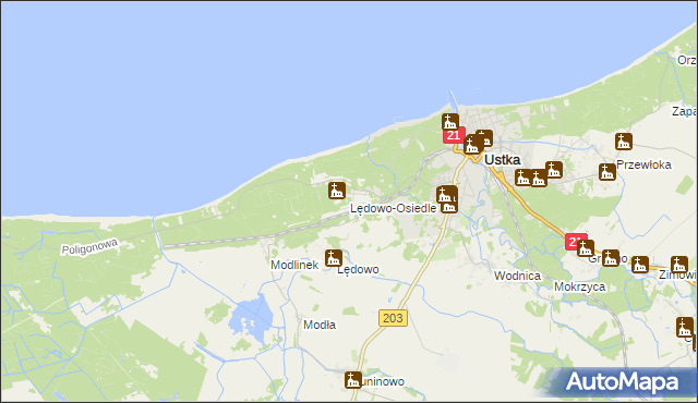 mapa Lędowo-Osiedle, Lędowo-Osiedle na mapie Targeo