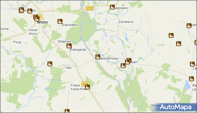 mapa Lędziechowo, Lędziechowo na mapie Targeo