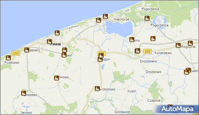 mapa Lędzin, Lędzin na mapie Targeo