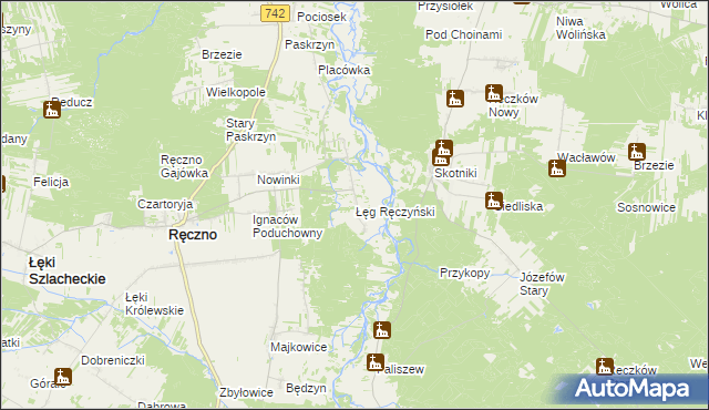 mapa Łęg Ręczyński, Łęg Ręczyński na mapie Targeo