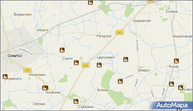 mapa Lęgniszewo, Lęgniszewo na mapie Targeo