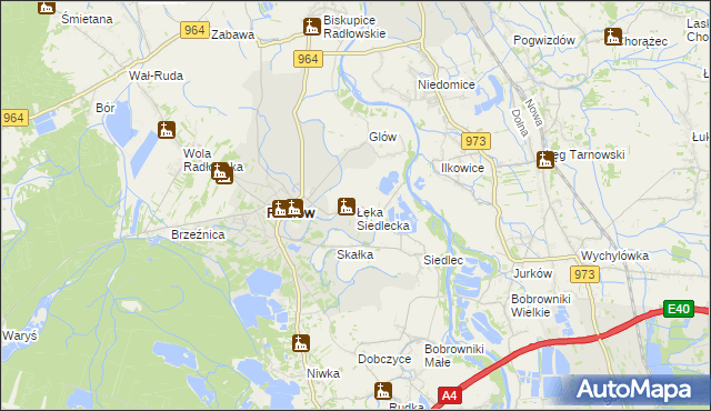 mapa Łęka Siedlecka, Łęka Siedlecka na mapie Targeo